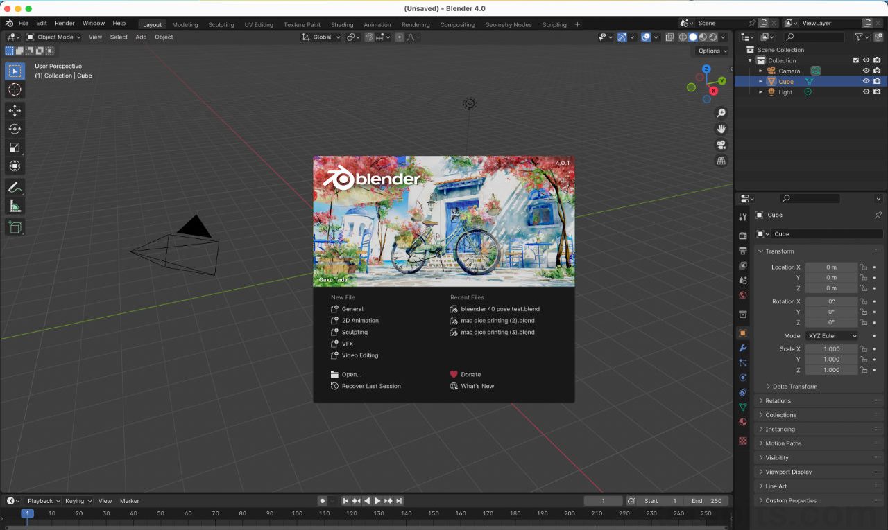 Blender basics for MacOS (MacBook Pro/Air other MacOS computers)