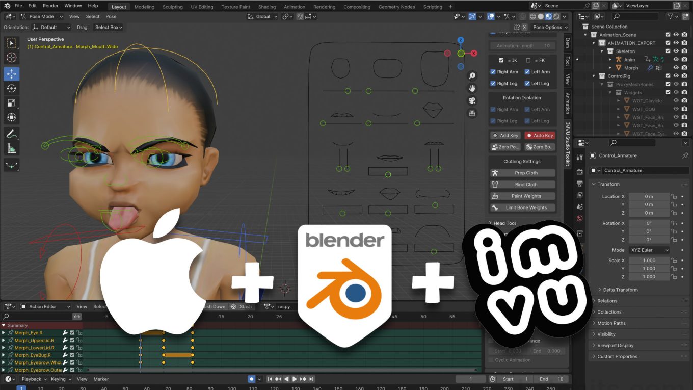 Using IMVU Toolkit on MacOS to make facial expression/animation for IMVU
