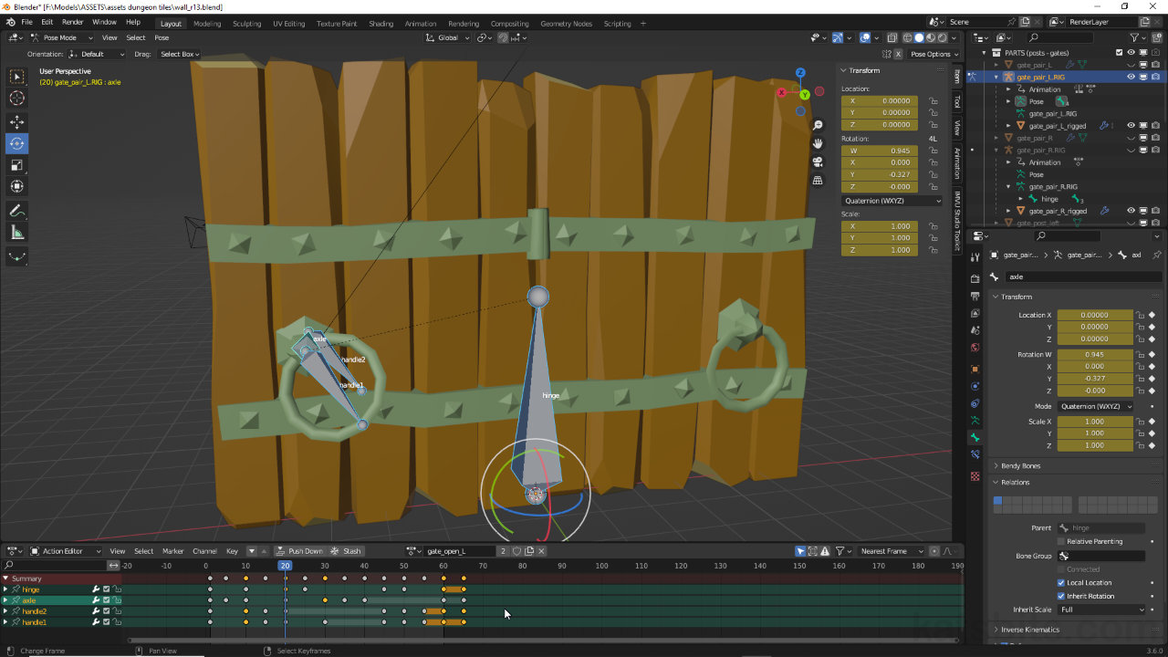 Rigging and Animating a Simple Game Asset in Blender (Door/Gate)