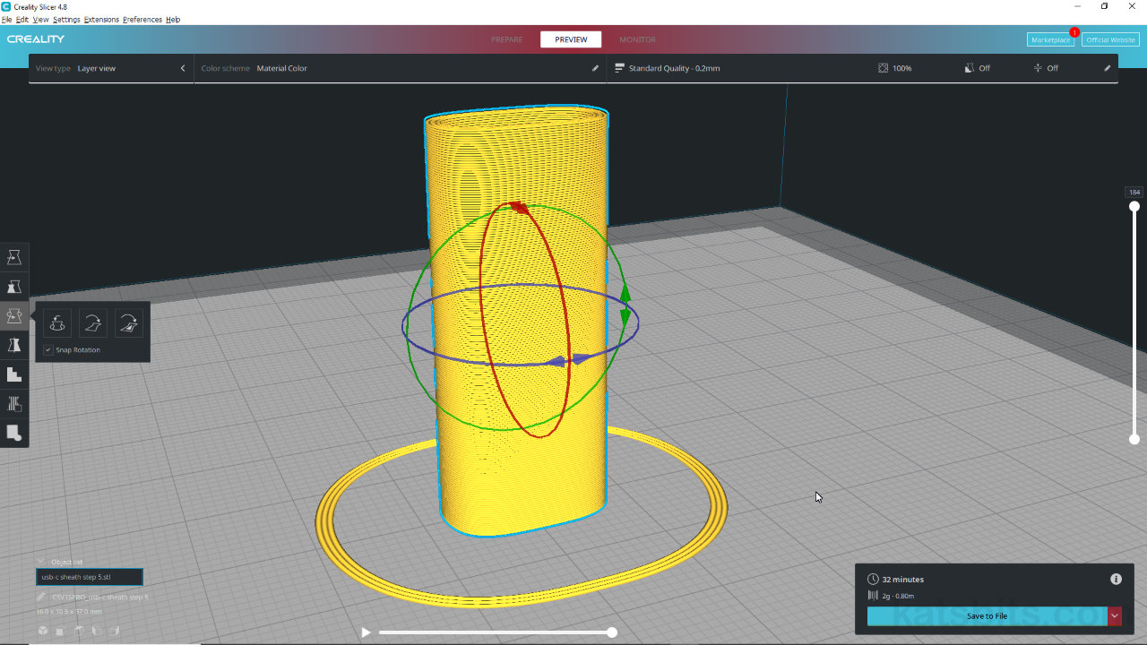 3D Printing a UBS-C adapter sleeve using Blender 3D