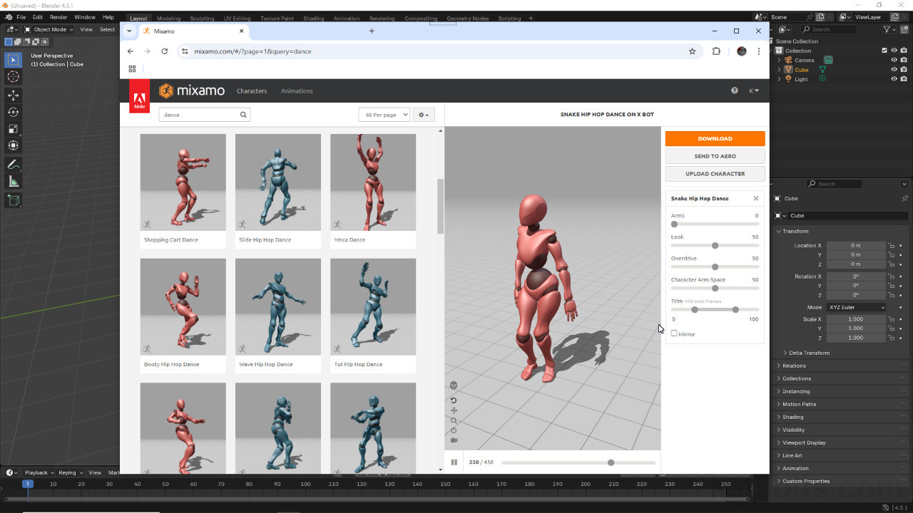 Fix for Mixamo FBX imported into Blender