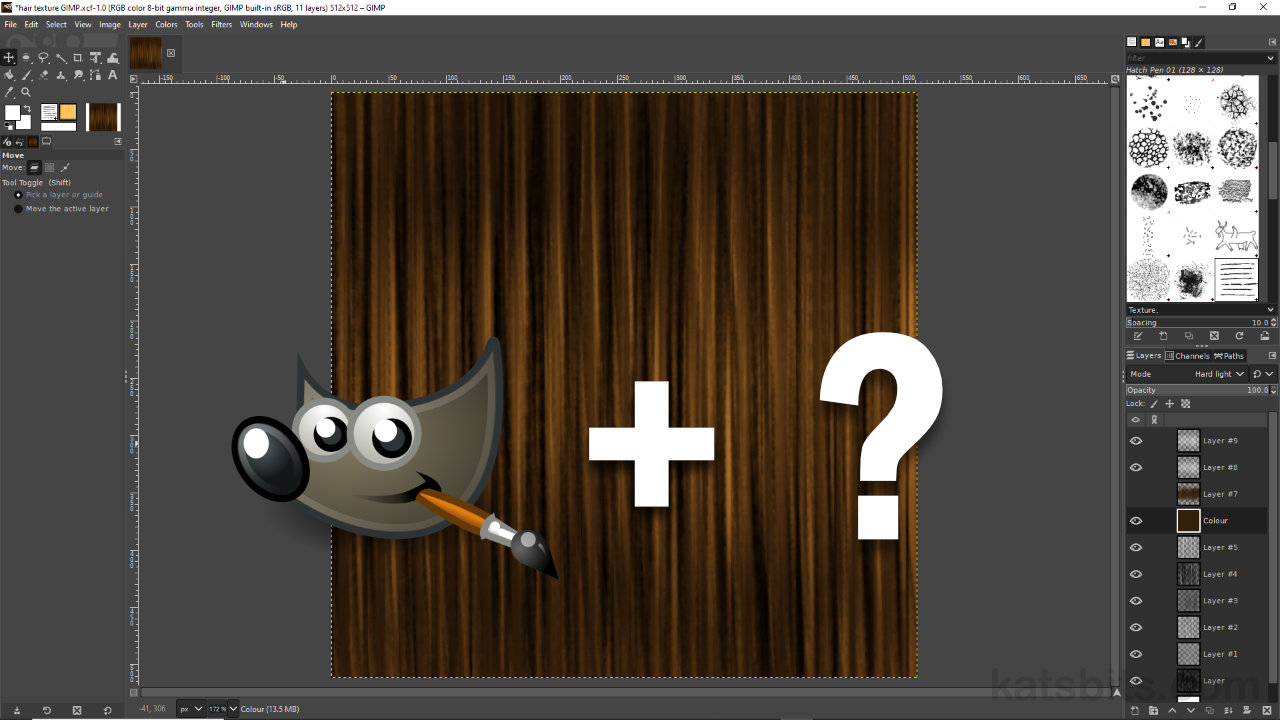 How to paint Hair Textures in GIMP for use in Games (game assets)