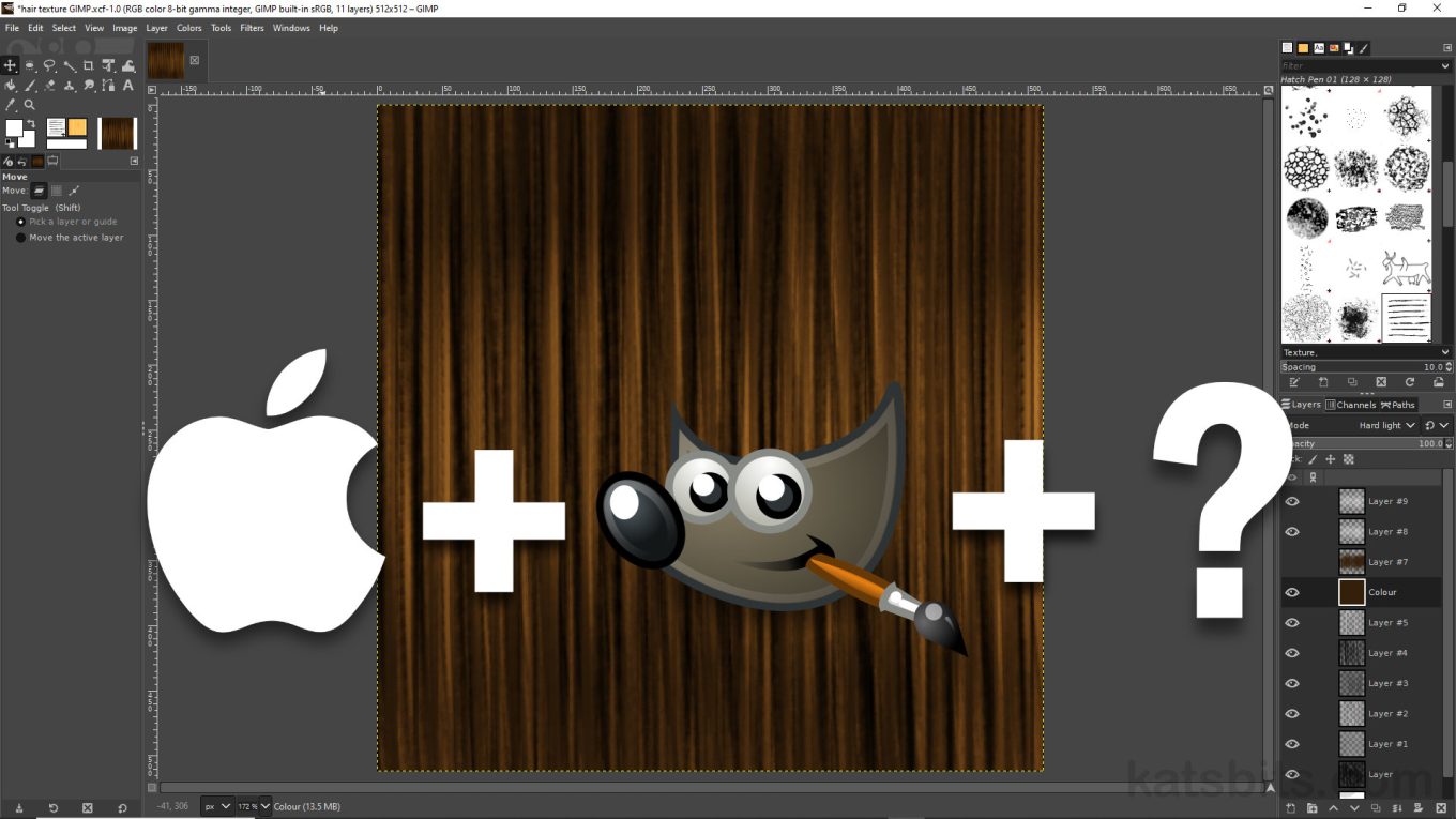 How to paint Hair Textures game assets using GIMP for MacOS.