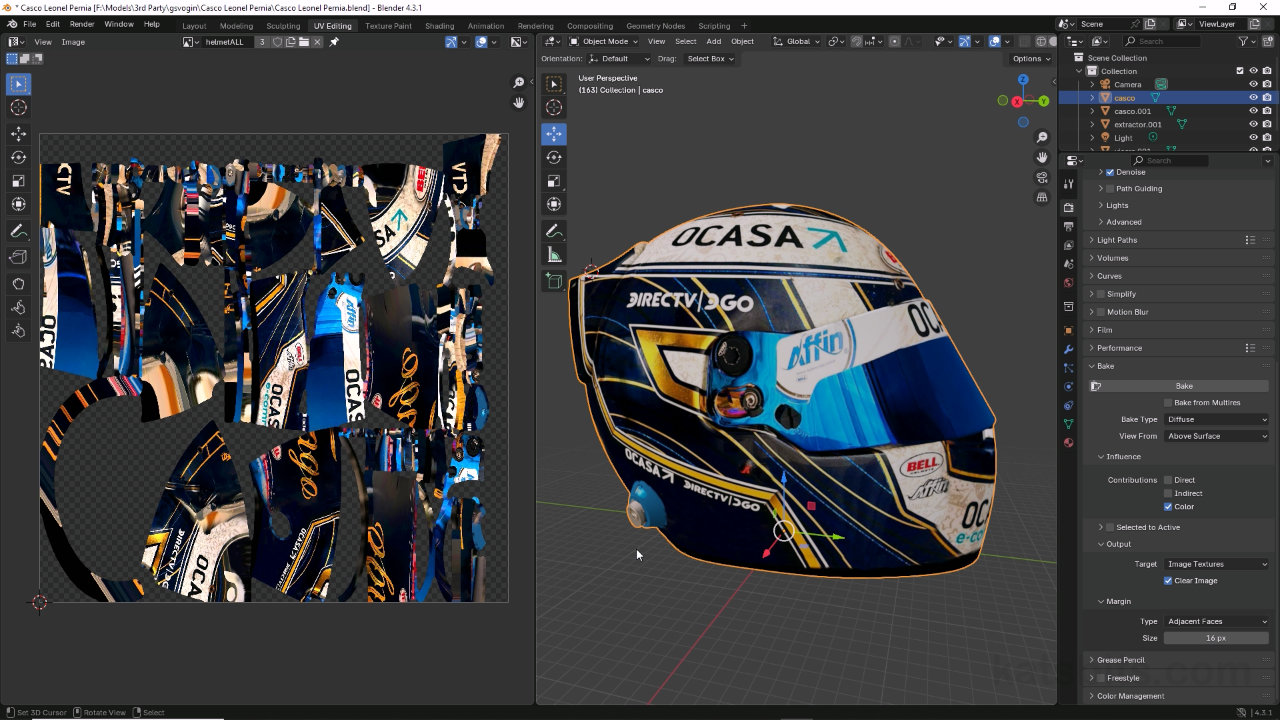 Baking multiple materials to a single image in Blender