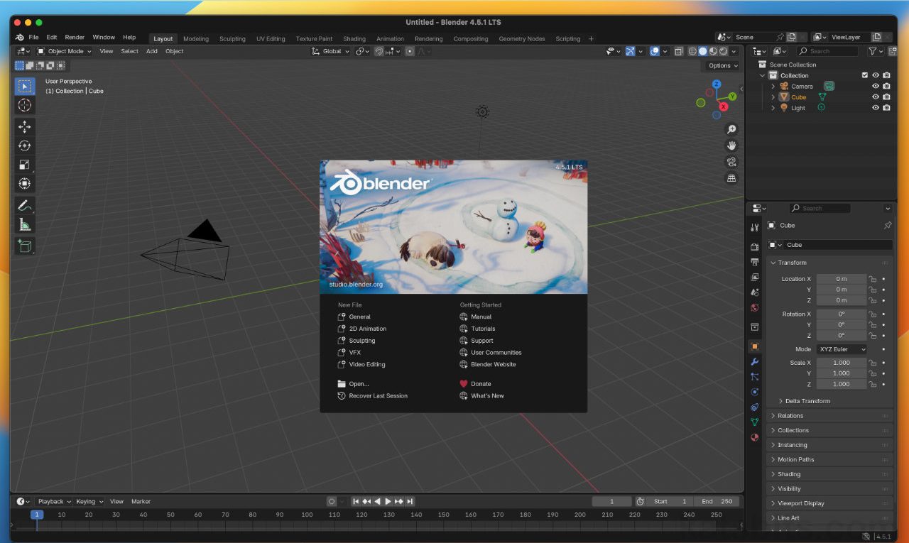 Install Blender 4.5 LTS on MacBook/MacOS