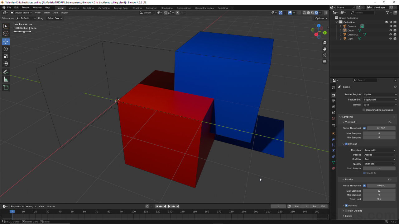 Blender 4.5 LTS - Backface Culling in Cycles
