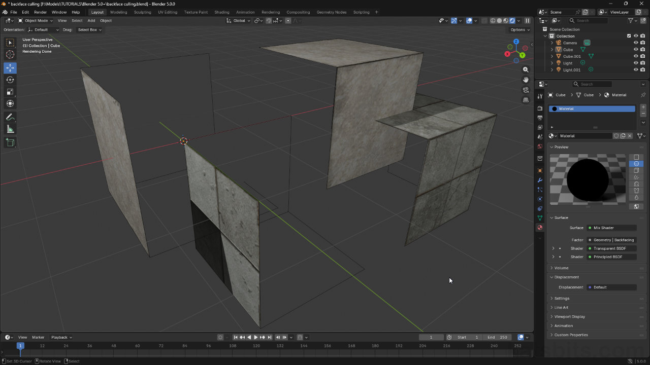 Correctly Setting Up Backface Culling using Cycles in Blender 5.x