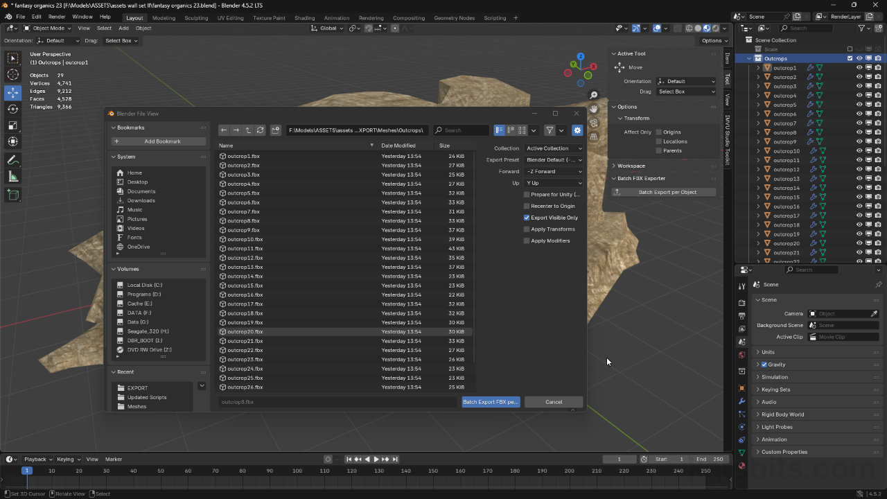 FBX Batch Export Add-on with Rotation for Blender