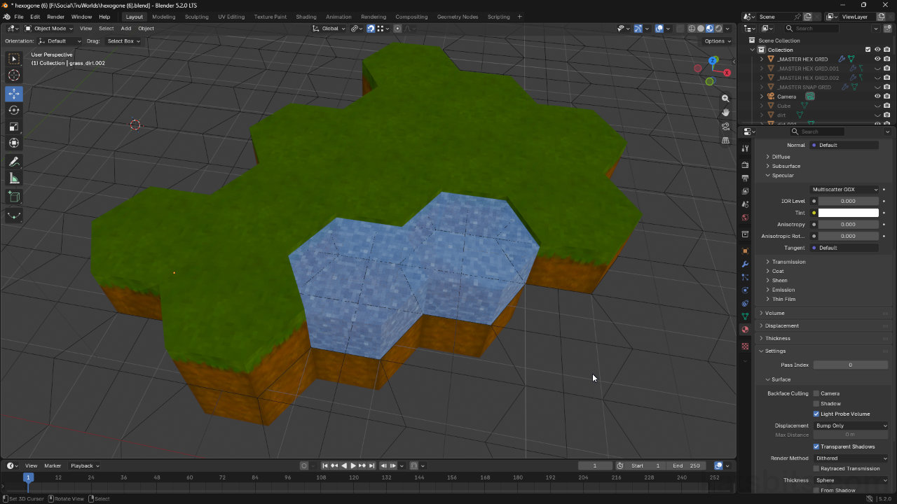 How to make a hexagonal grid in Blender for snapping