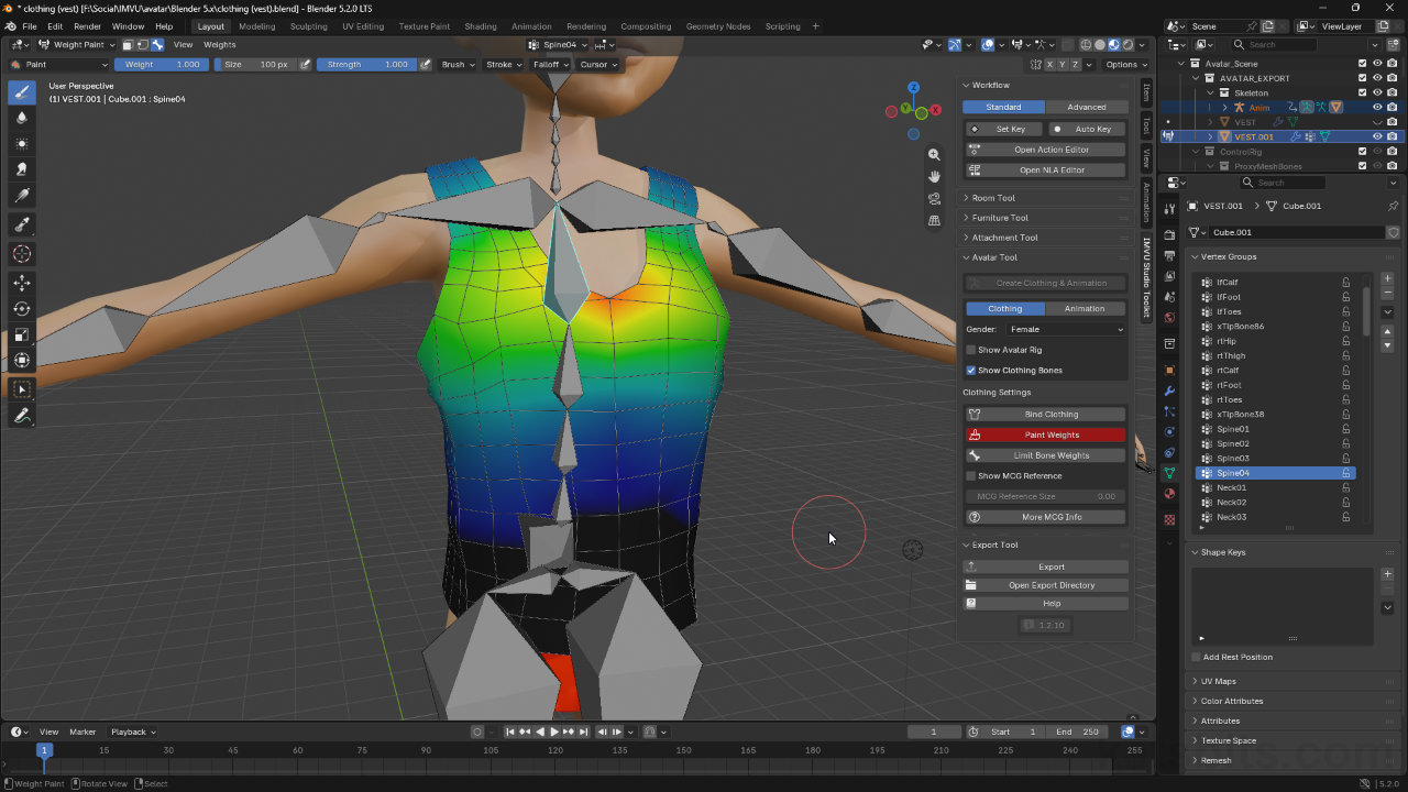 Toolkit – Weight Painting Clothing or Accessories Not Working