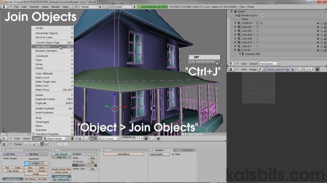 "Join" meshes together to form a single Object in Blender 2.49
