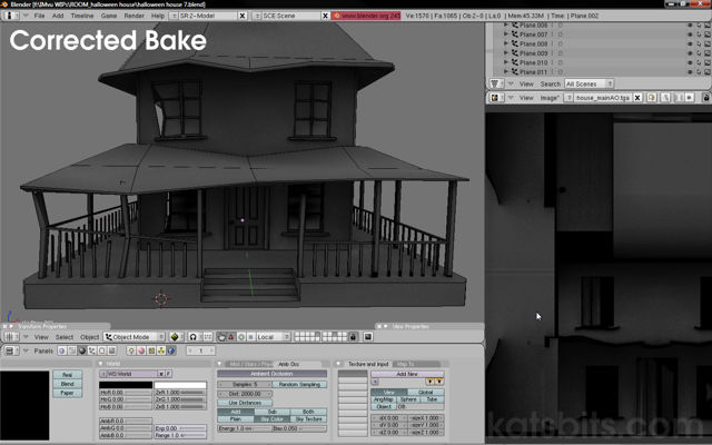 Test render on the broken 'house' section to check the ambient occlusion renders (and resulting textures) are no longer distored