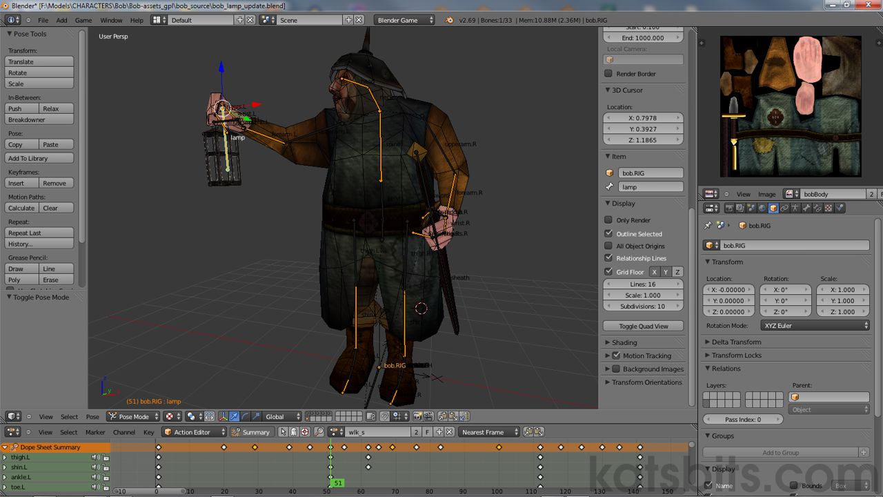 Game Ready 3D Models - Animated MD5 Character Example mesh (*.blend)