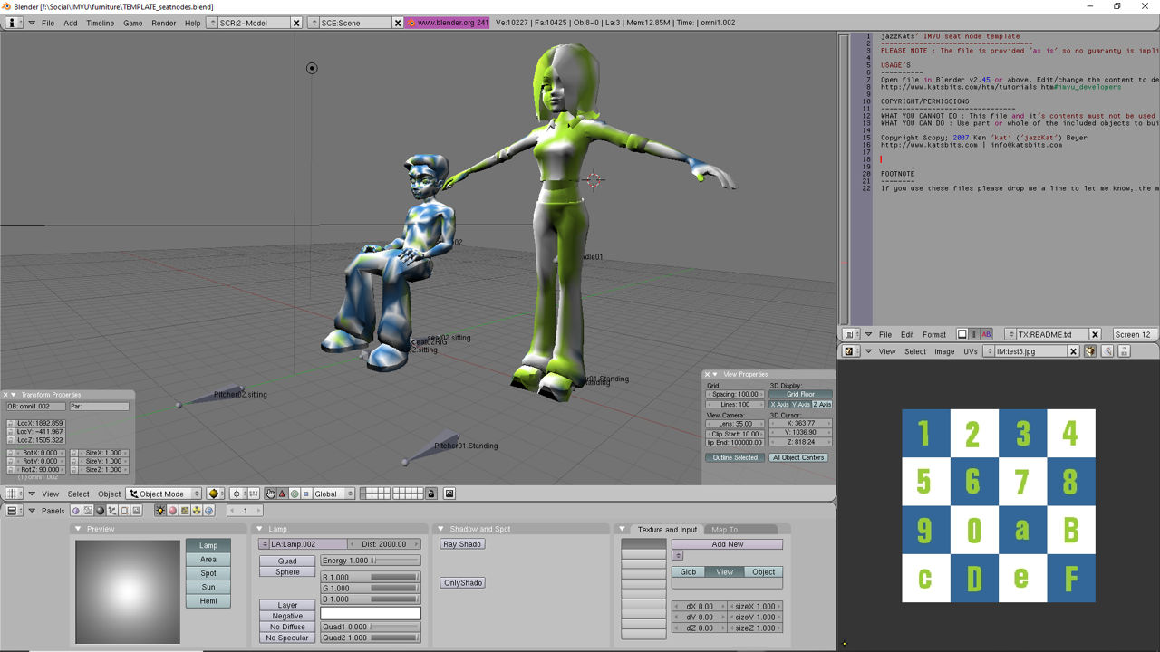 Seat Node Template for IMVU (Rooms and Furniture)