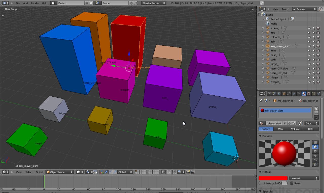 GtkRadiant/Radiant Map Entity Kit for Blender