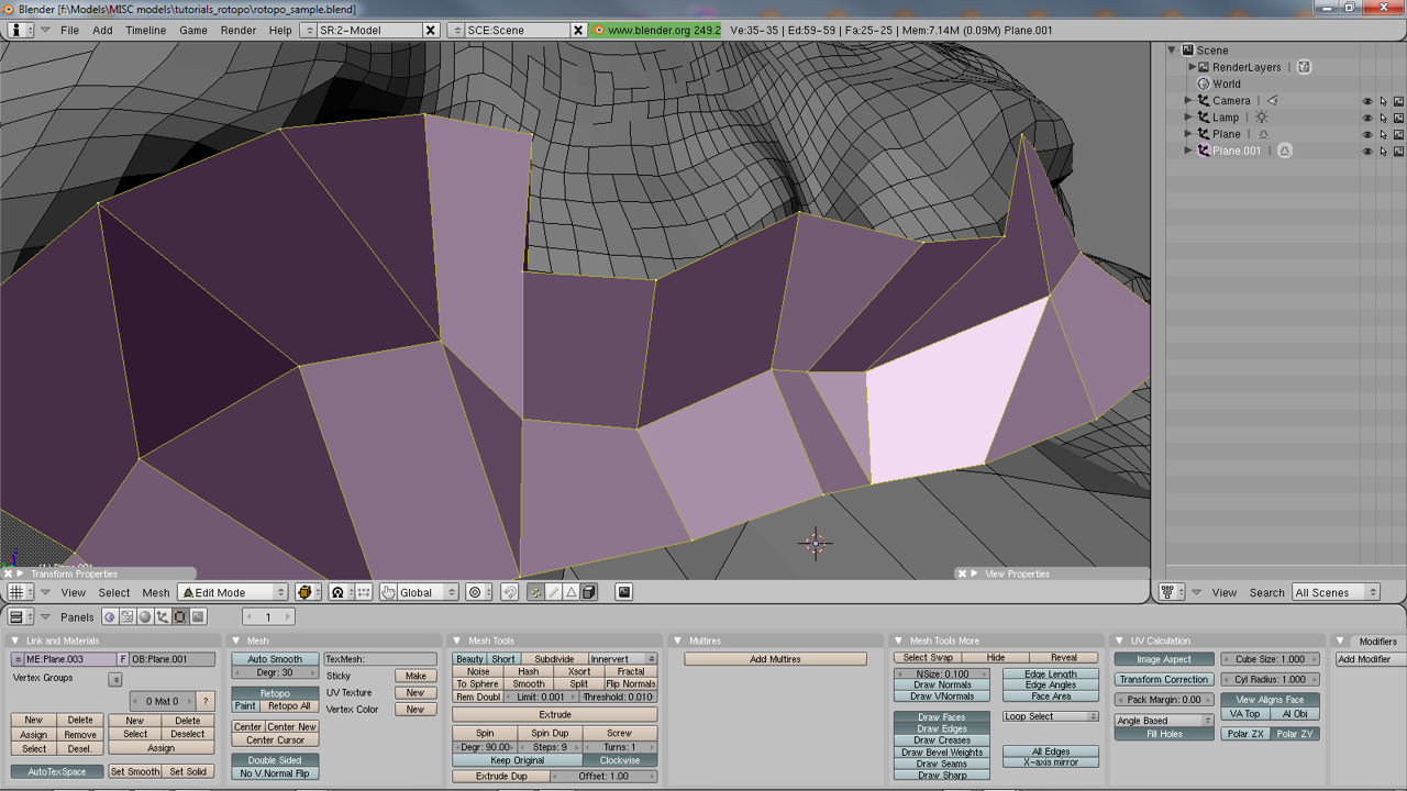Retopology in Blender 2.4(x)