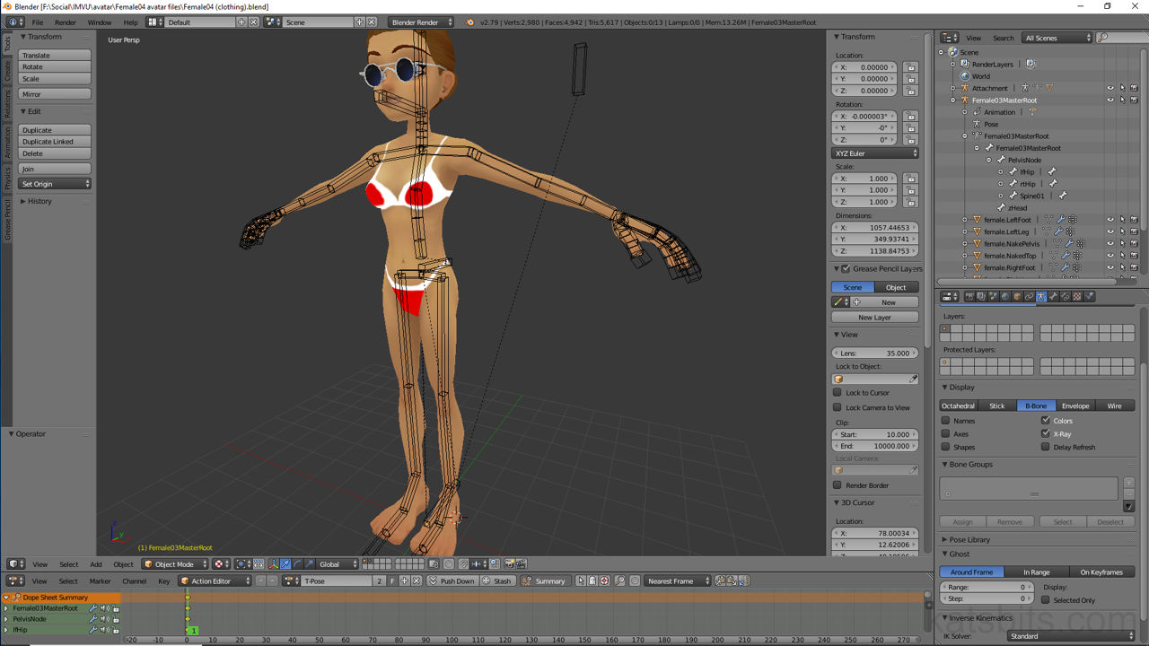 Make IMVU clothing in Blender