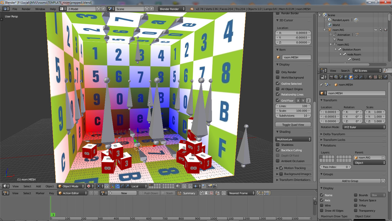 Make IMVU rooms with Blender