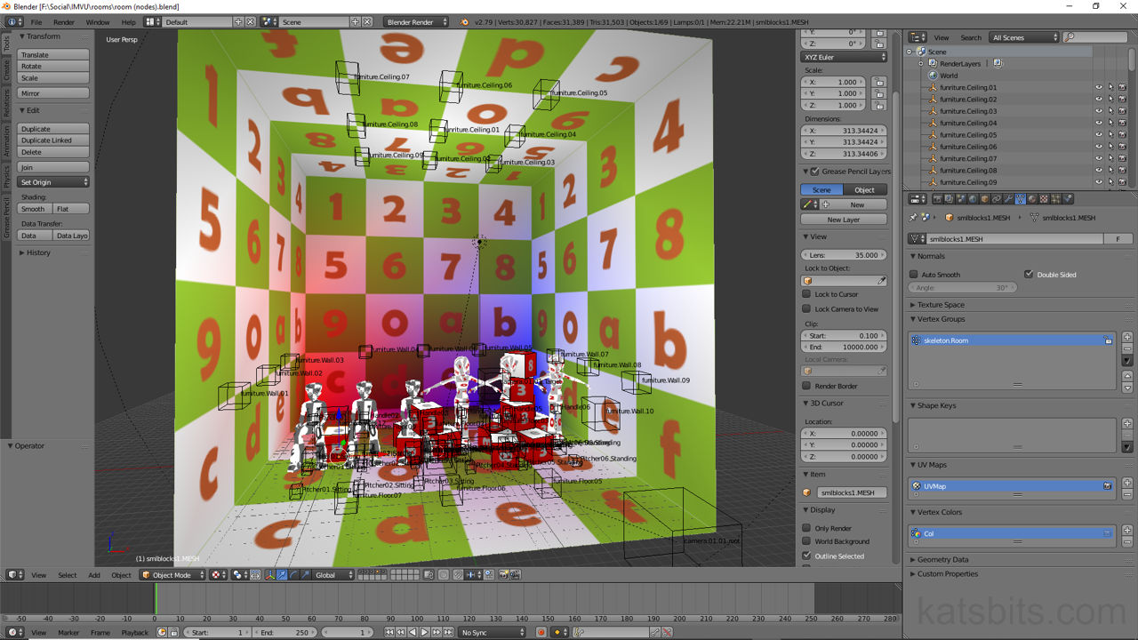Make IMVU Rooms Using Nodes In Blender