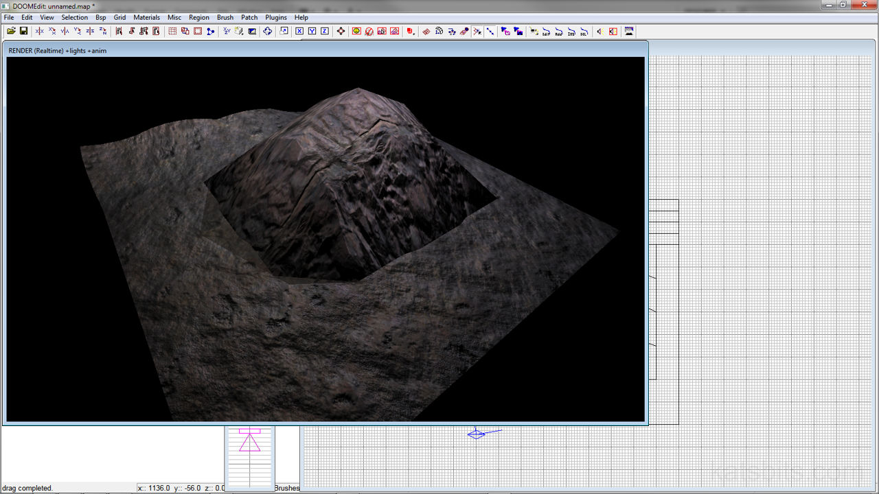 Simple Patch Mesh Terrain In Radiant using multiple mesh objects