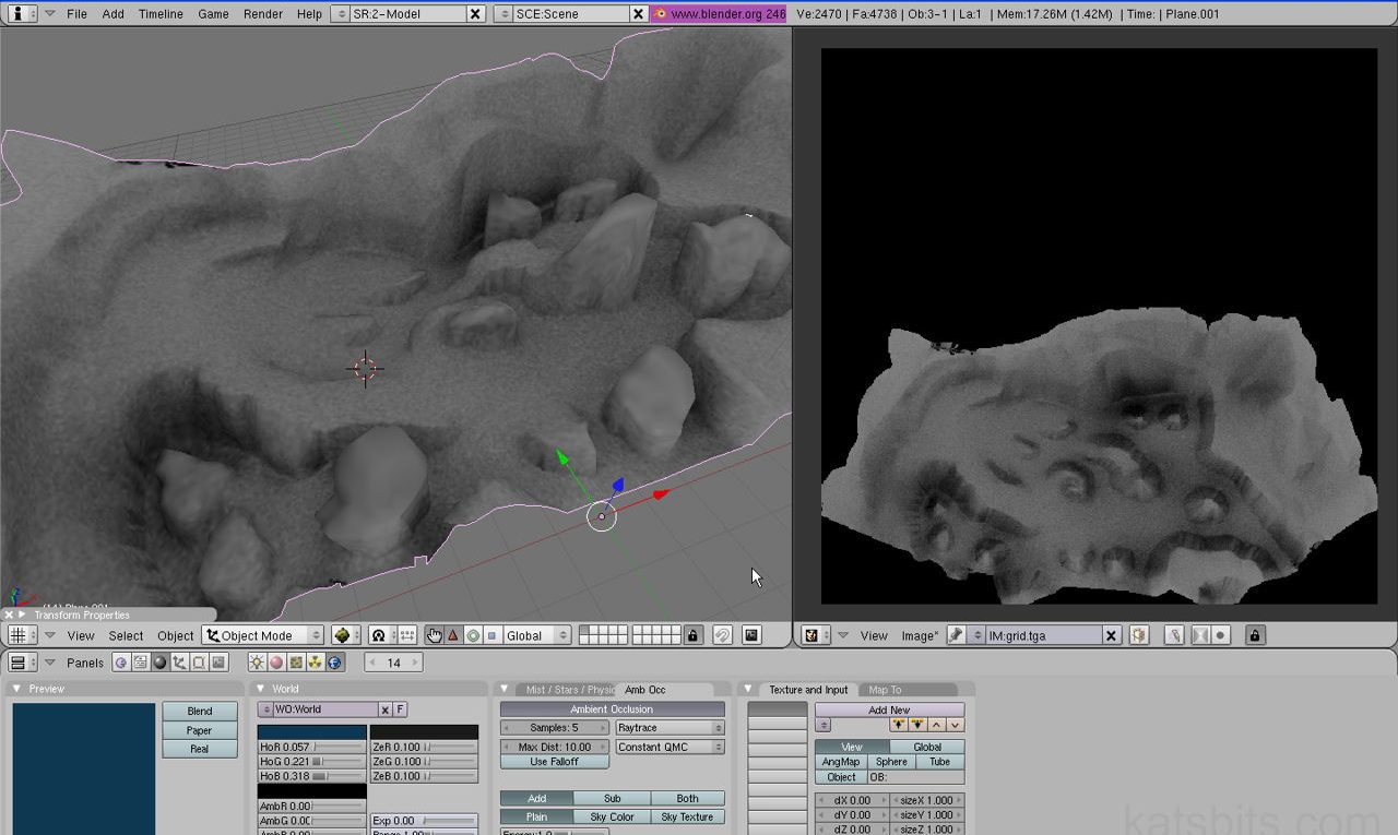 Baking Ambient Occlusion Maps For Terrain Using Blender 2.49